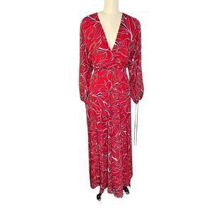 Amanda Uprichard Red Floral Maxi Dress